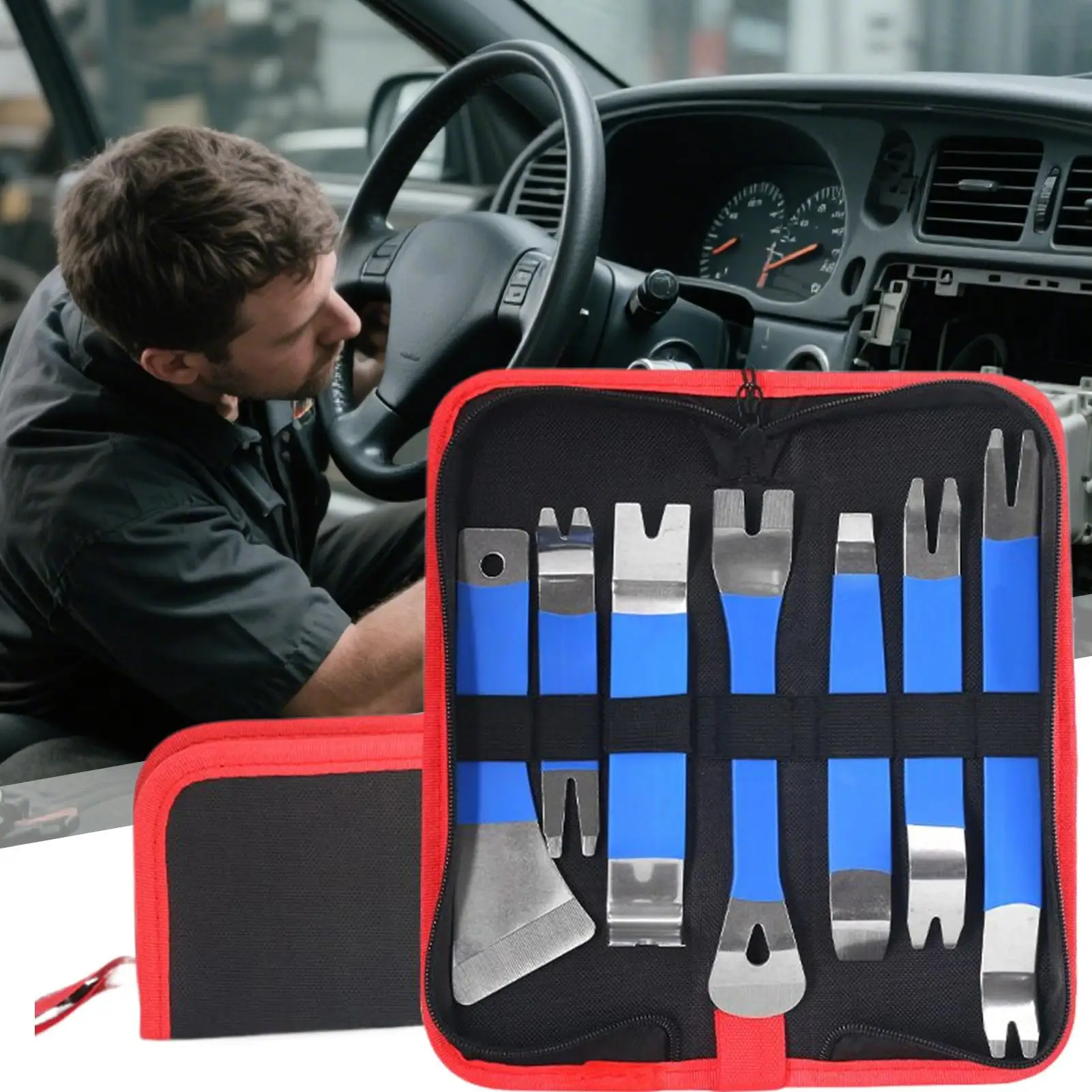 Trim Removal Tool No-Scratch Pry Tool Kit 1 Set Repair Pry Installer for Automotive Detailing Upholstery Vehicle Audio Baseboard