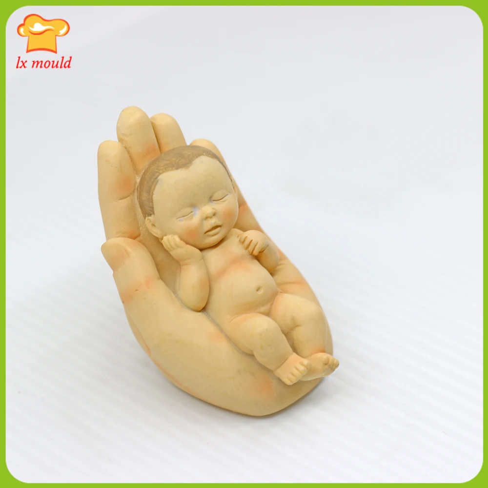 

Hand Sleeping Boy Silicone Mould 3D Baby Soap Mother's Day, Birthday, Wedding Scented Candle Molds