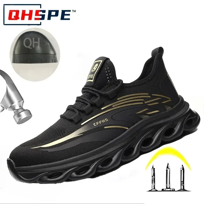 

New Lightweight Woven Labor Protection Shoes Anti Smash and Anti Stab Spring Protection Shoes Steel Toe Cap Men's Shoes