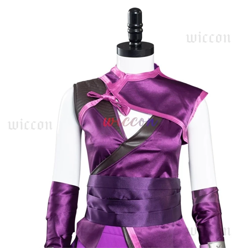 Game Mortal Mileena Cosplay Komba Costume Full Set Sexy Purple Color @#^ &^* for Women Halloween Cosplay Outfits Carnival Suit
