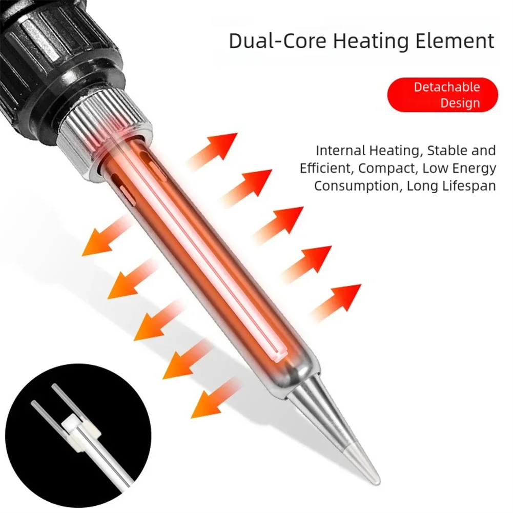 80W Digital Electric Soldering Iron 908S with Adjustable Temperature 180 to 500C LCD Display for Efficient Soldering