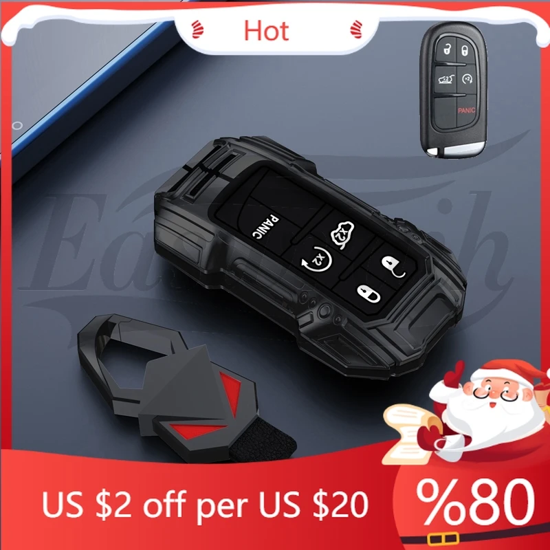 

Горячий автомобильный чехол для ключей из цинкового сплава, держатель для Jeep Grand Cherokee Compass Patriot Renegade для Dodge Challenger, внутренние наклейки