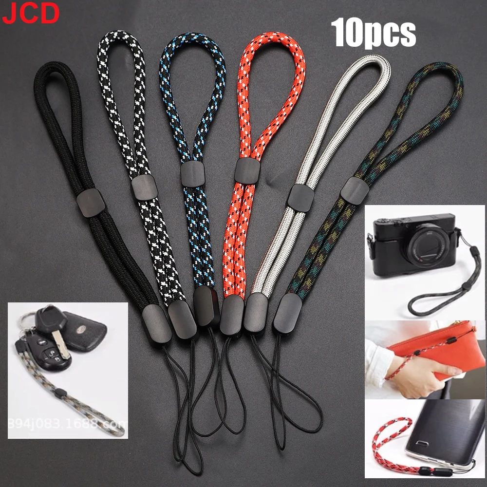 

JCD 10Pcs Hand Wrist Strap Lanyard, Adjustable Nylon Wrist Straps Keychain String for Cell Phone Case Holder, Camera, USB, Badge
