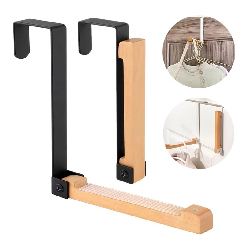 

Wall-mounted Door Rear Hanger Metal No Punching Wood Metal Folding Hook Clothes Scarves Hanger Coat Hat Storage Hanging Hook