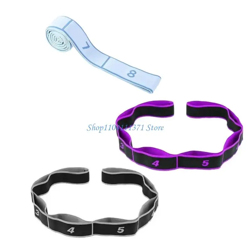 P9FC 3Pcs 8 Rings Resistance Band Arm Back Stretching Trainer For Body Stretching