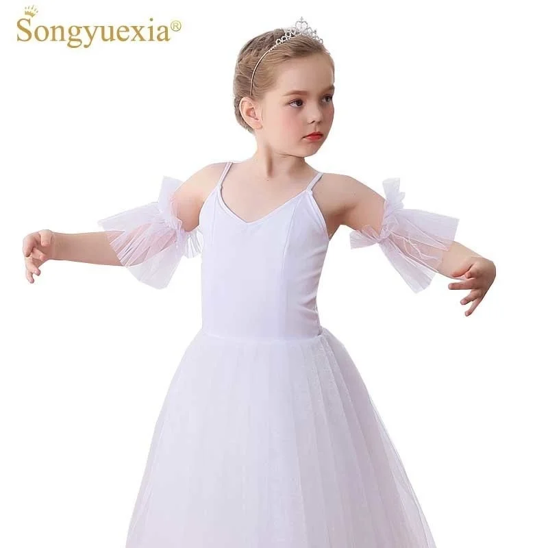 Nuove gonne tutu di balletto per bambini femminili Giselle Swan Bianco stile romantico Tutu lungo Costumi di danza classica Abito da ballerina