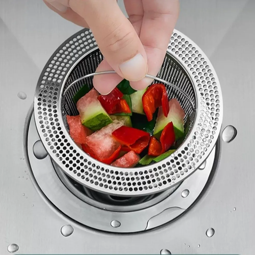 304 Stainless Steel Sink Strainer Anti Clog Easy Clean Kitchen Sink Filter Professional Smooth Edges Drain Strainer Kitchen