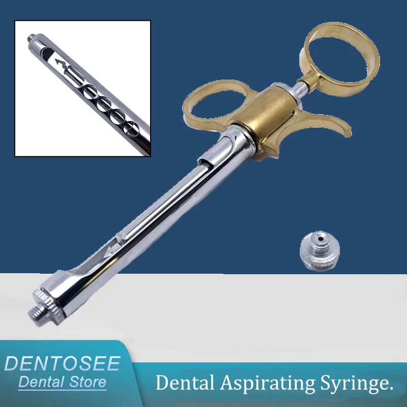 

Dental Stainless Steel Syringe Dentistry Surgical Instrument with Head Dental Teeth Care Dental Anesthesia Aspirating Syringe