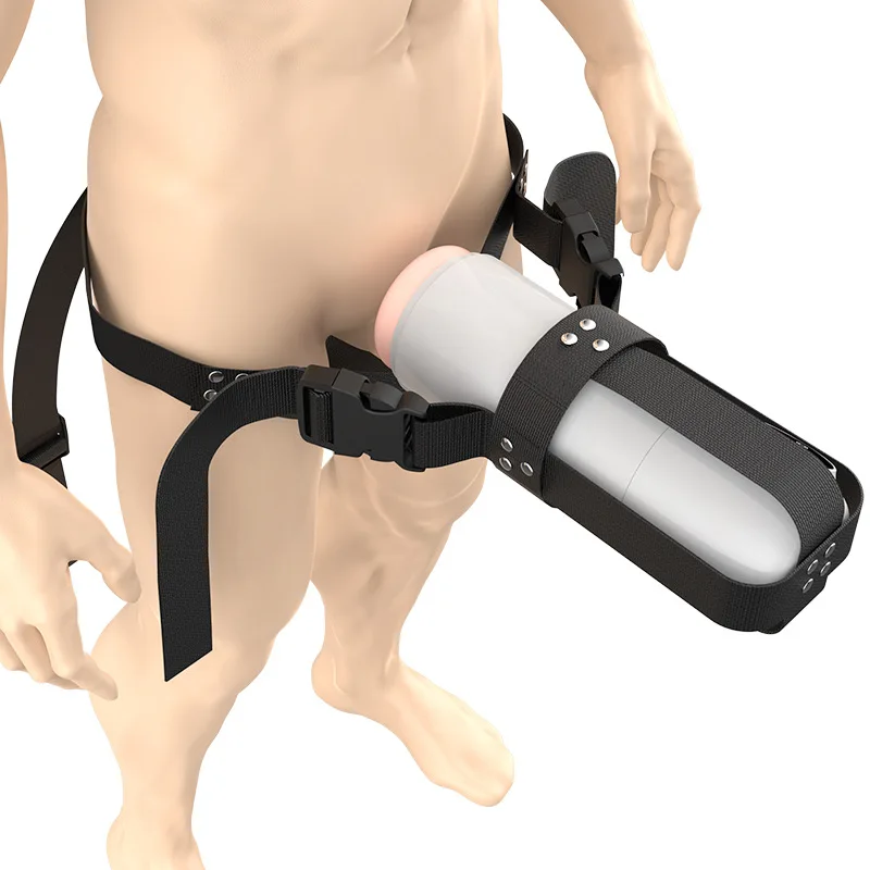 Male Wearable Airplane Cup Automatic Sucking Rotating Masturbator Adjustable Belt Penis Massager Bowjob Real Vagina Sex Toys 18+