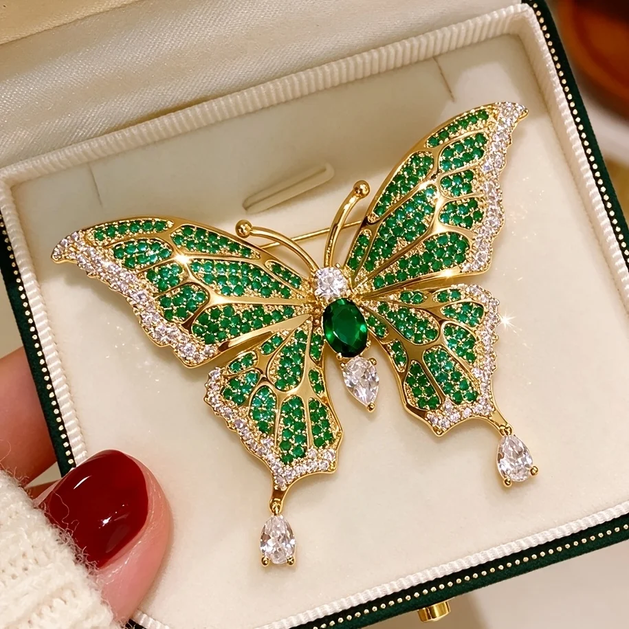 Vintage Enamel Butterfly Brooch Colorful Insect Pin Statement Jewelry for Women Suits Coats Dresses Scarf Christmas Gift