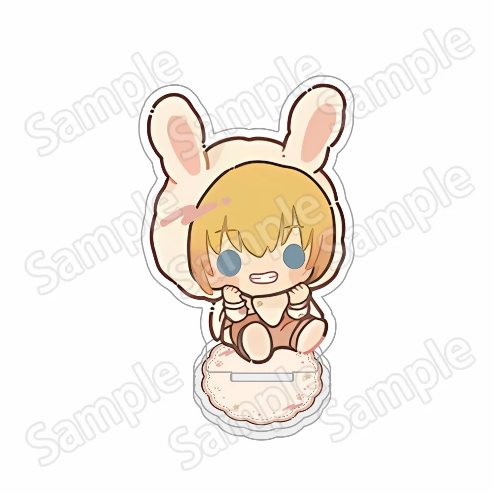 Anime Attack on Titan New Rabbit Style Acrylic Stand Keychain Figure Eren Levi Mikasa Armin Hange Jean Desktop Decoration,Collec