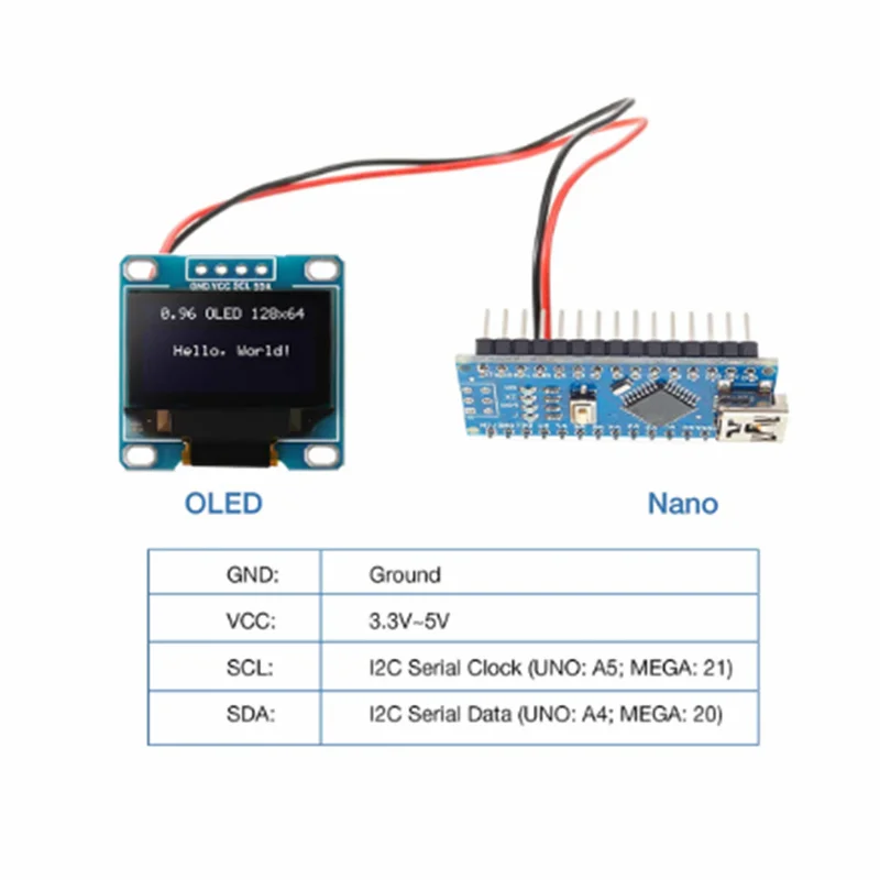 Original 0.96 inch oled IIC Serial White OLED Display Module 128X64 I2C SSD1306 12864 LCD Screen Board For Arduino