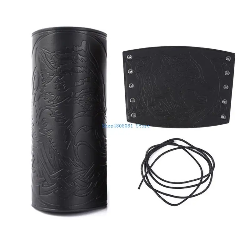 

T3LC Vintage PU Arm Protector for Photoshoots and Punk Lace up Cuff
