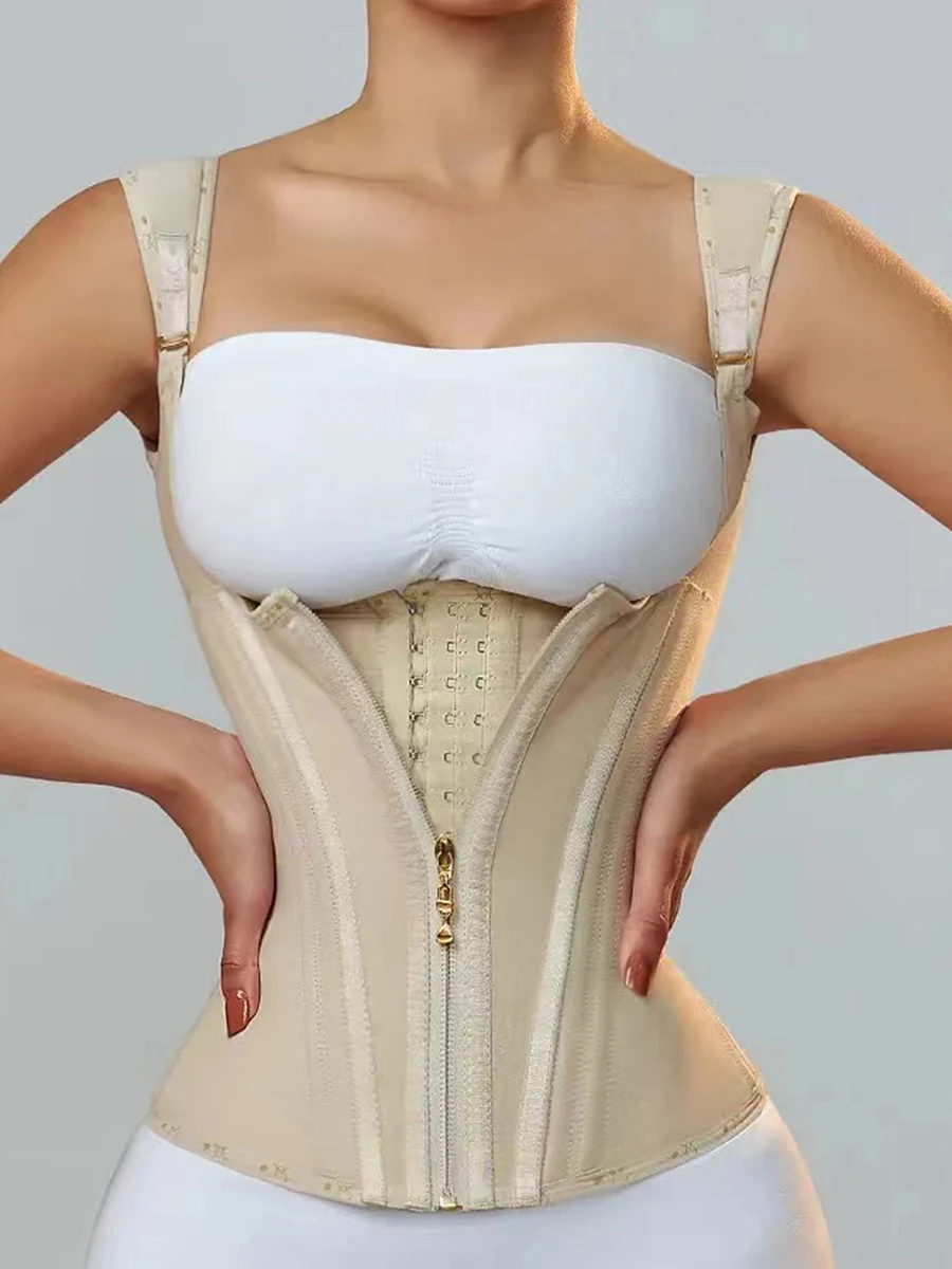 1oo% Latex WOMEN'S Body Shaping Underwear, 15-bone Powerful Waist-shrinking Sports Shaping Belt, Corrective Vest Waist Seal