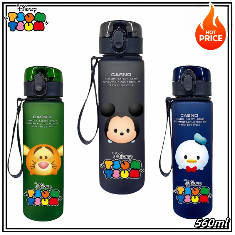 Cute Mickey Mouse Water Glasses Bottle Portable Anti-Scald Anti-Drop 560ML Large Capacity Water Bottle Boy Student Gift Lovey