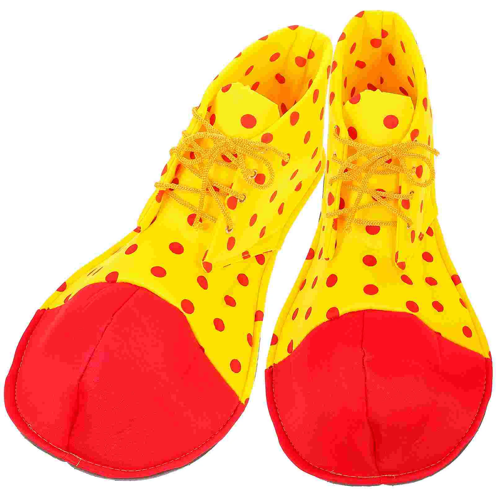 A Pair of Average Size Clown Shoes Dot Halloween Costume Clown Shoes for Women Men (Random Color) clown shoes adult men