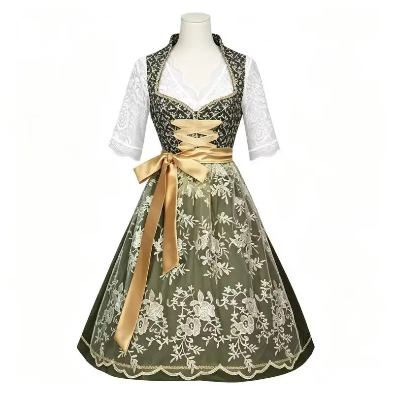New Halloween Carnival Costume German Beer Festival Outfit, Size-Specific Suspender Pants Set, Bavarian Women's Costume