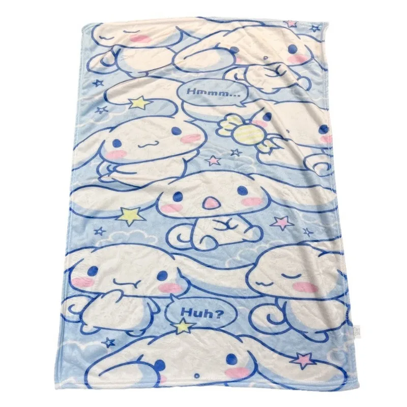 Sanrio Hello Kitt Blanket My Melody Cinnamoroll Cartoon Print Flannel Office Shawl Blanket Nap Cover