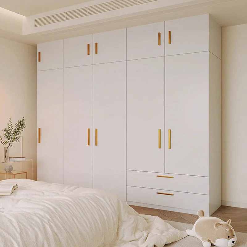 خزانة ملابس بباب مزدوج قابل للتعديل من الفولاذ الحديث مع درجين لأثاث غرفة النوم والفندق وغرفة المعيشة #3