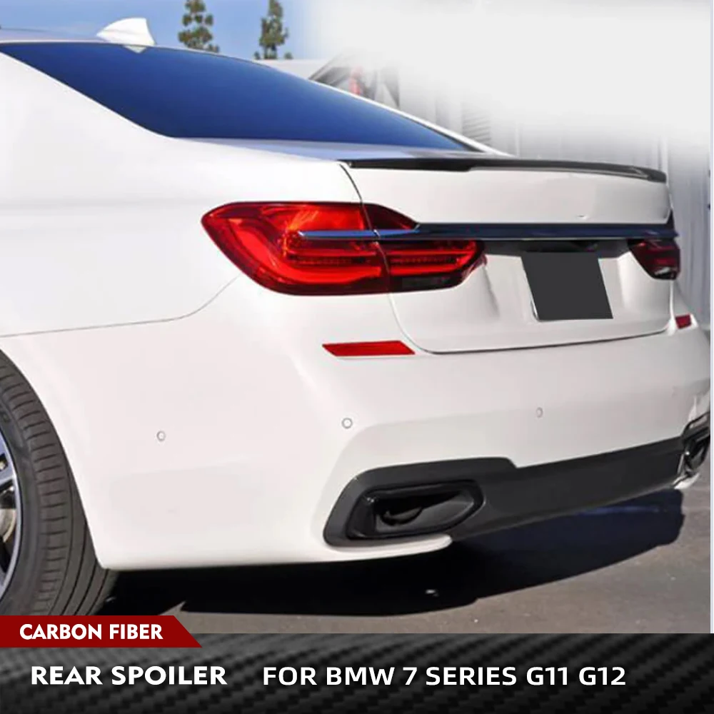 

For BMW 7 Series G11 G12 740i 750i Sedan 4 Door 2016 - 2018 Carbon Fiber / FRP Car Rear Trunk Racing Spoiler Boot Lip Wing