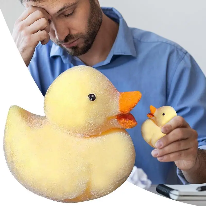 

1 шт., мини-утка, игрушка для снятия стресса, липкая мягкая игрушка ручной работы, пушистая желтая утка, мягкая новая игрушка-непоседа для снятия стресса