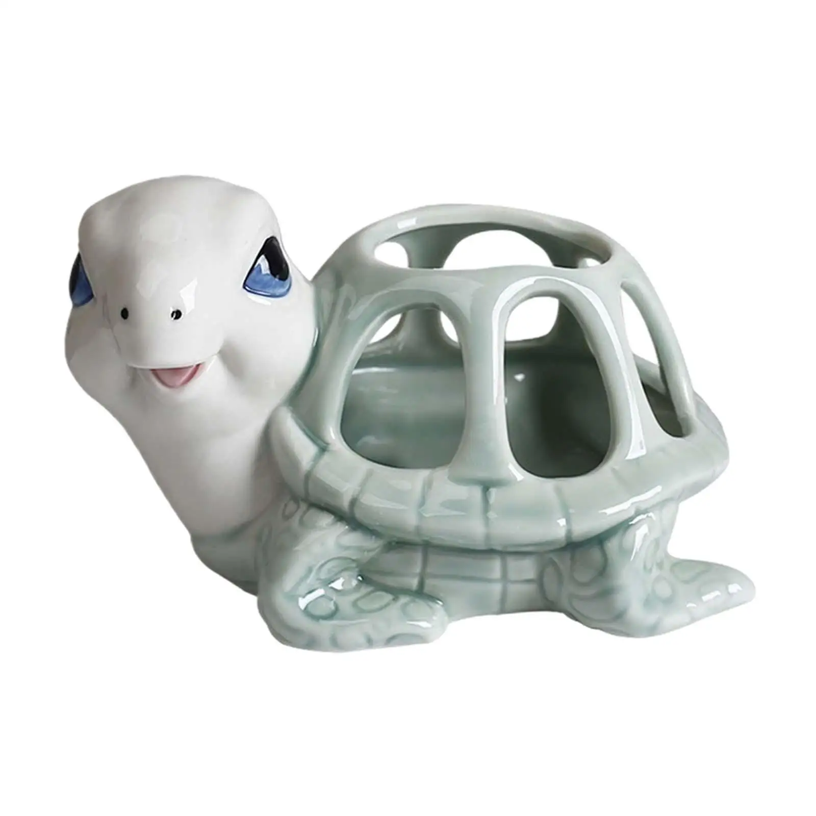 Turtle Figurine Flower Pot Flowerpot Ceramic Plant Pot Tabletop Ornament for Bedroom Garden Indoor Outdoor Living Room Office