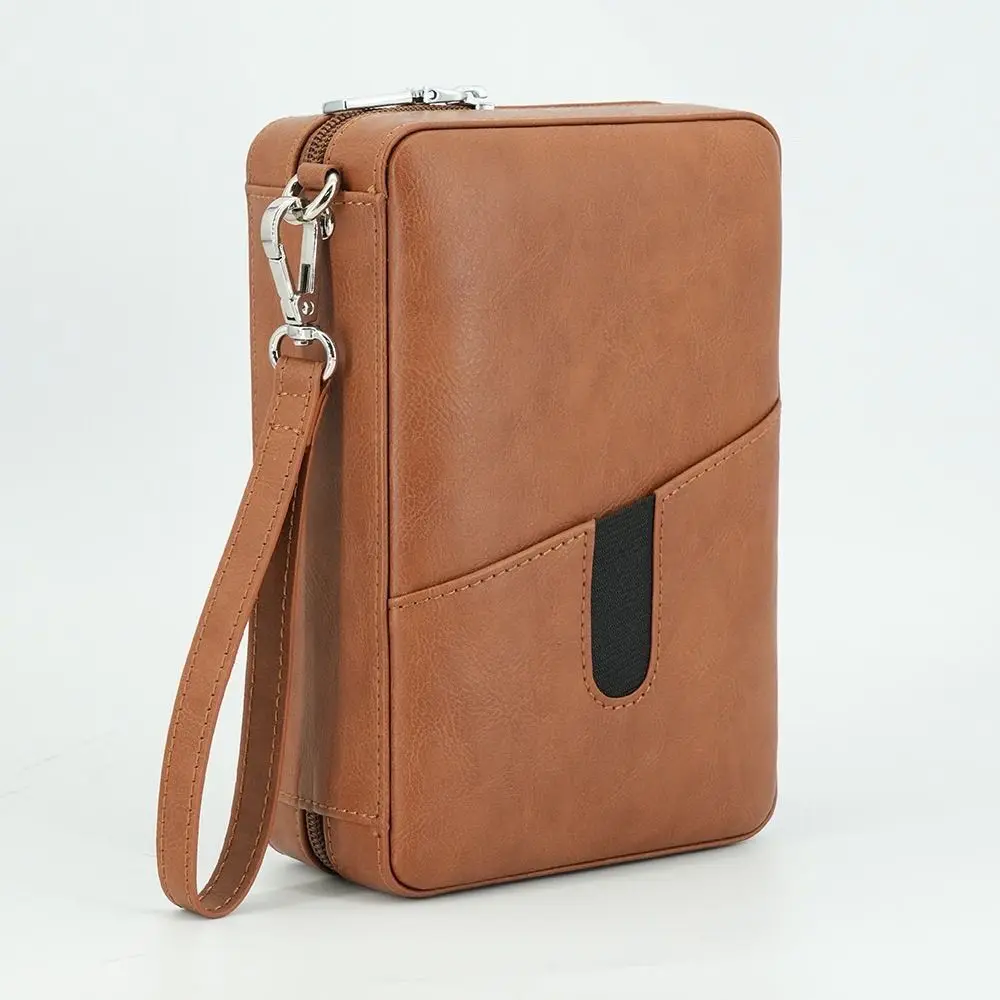 Cedarwood And Leather Travel Cigar Box，Capacity: 6 Pcs,Portable Travel Case