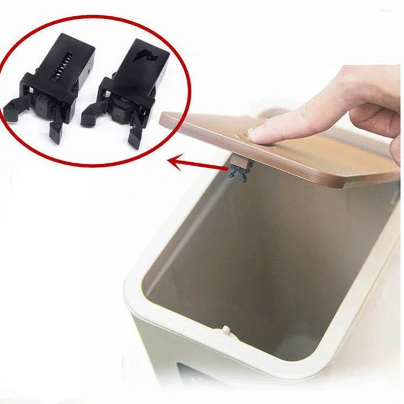 Cerradura de plástico para cubo de basura, interruptor de bloqueo automático, captura de repuesto Compatible con tapa táctil, Clip de reparación