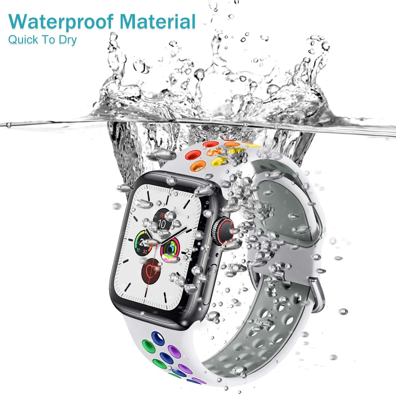 Cinturino traspirante in Silicone per Apple Watch 7 8 45mm 41mm 40 44 38 42mm per cinturino sportivo nike iWatch serie SE 6 bracciale Ultra 49mm