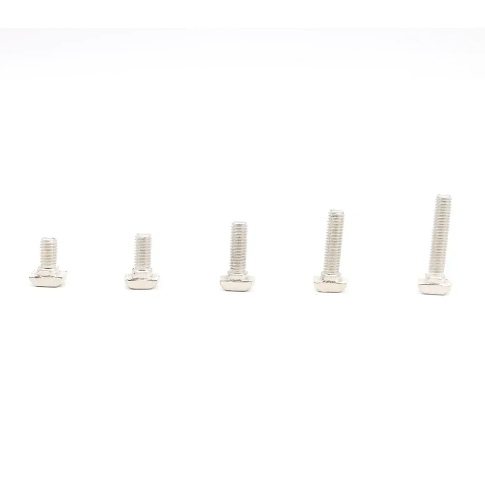 50 szt. nakrętek T M5 niklowanych z łbem młotowym do profili aluminiowych serii 2020