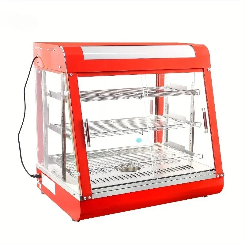 Red Countertop Food Warmer Display Case 3 Tier