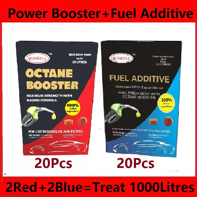 Pack Sale: Octane Booster+Fuel Treatment Maximum Strength Power Booster Faster Acceleration Fuel System Injector Cleaner