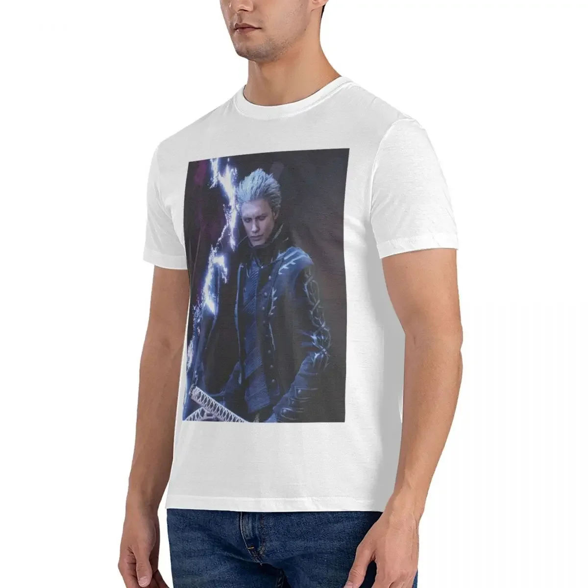 100% Cotton Vergil From The Devil May Cry Series T-shirt Men's Fashion Oversized T Shirt Men O-Neck Summer Shirts Tops S-6XL