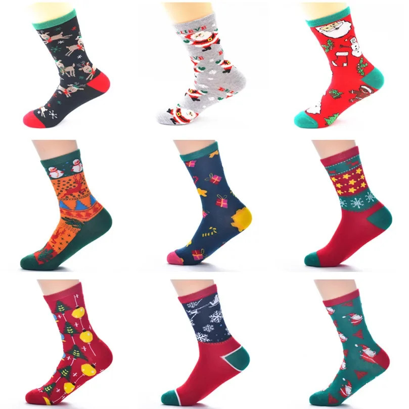 20pr Christmas Stockings  Women's Socks Old Elk Batch Women's Mid-Calf Christmas Stockings New Year Socks Pure-Cotton Socks 13