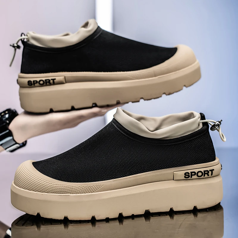 

Спортивная мужская обувь без шнуровки большого размера, противоскользящая и прочная повседневная обувь, модные и универсальные мужские кроссовки