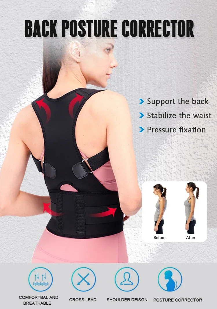 Back Posture Corrector Shoulder Support Belt Upper and Lower Back Pain Relief Improve Spine Clavicle Brace Posture Vest