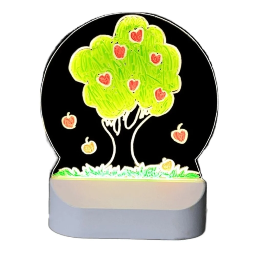 Heißer Verkauf LED Leucht Zeichenbrett Acryl Glowing Kinder Zeichnung Spielzeug Farbige Graffiti Handwerk DIY Färbung Nachtlicht