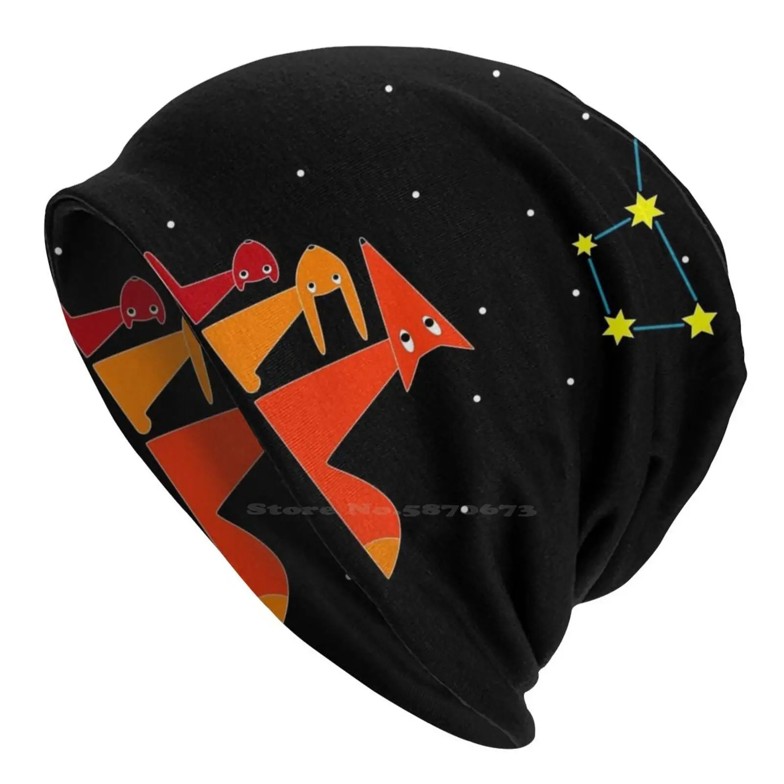 Animals And Big Dipper , Ursa Major Knitted Hat Warm Beanie Outdoor Caps Animals And Big Dipper Ursa Major Great Bear Big Bear