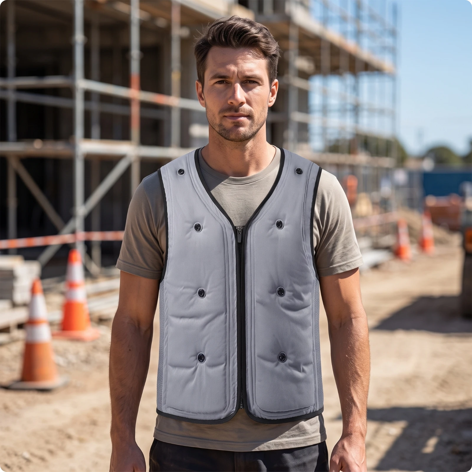 Cooling Vest with Mesh Side Panels Ventilated Mesh Cooling Vest Workwear Lightweight Sun Protection for Outdoor Workers