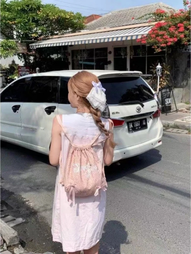 Sac à Dos avec Nministériels d de Fleurs et Lettres Brodées pour Fille, Sacoche à Bandoulière Décontractée à la Mode pour Voyage et École