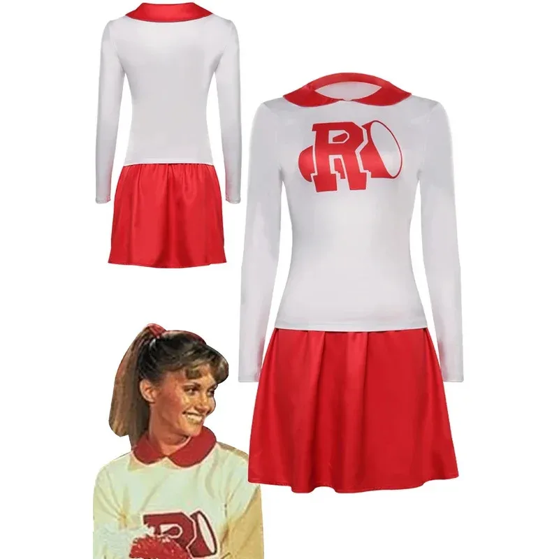

Rydell High Cosplay Cheerleading Uniform Movie Grease Pink Lady Cheerleader Roleplay Fantasia Outfits Halloween Party Cloth