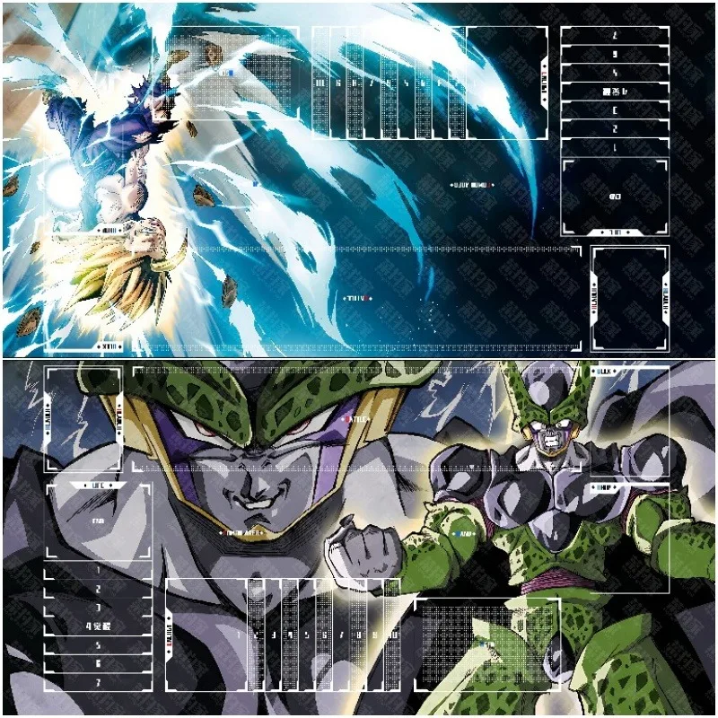 

600x600mm Dragon Ball DCG Double Duel Playmat Son Gohan Vs Cell English Version TCG Rubber Party Battle Board Game Mat Toy Gift