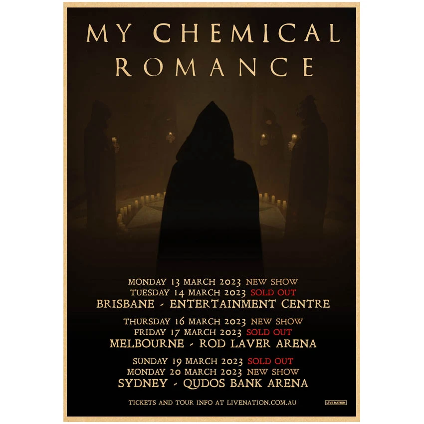 Vintage My Chemical Romance Home Room Bar Cafe Matte Decor Art Wall Painting Band Classic Nostalgic Poster Kraft Paper Posters