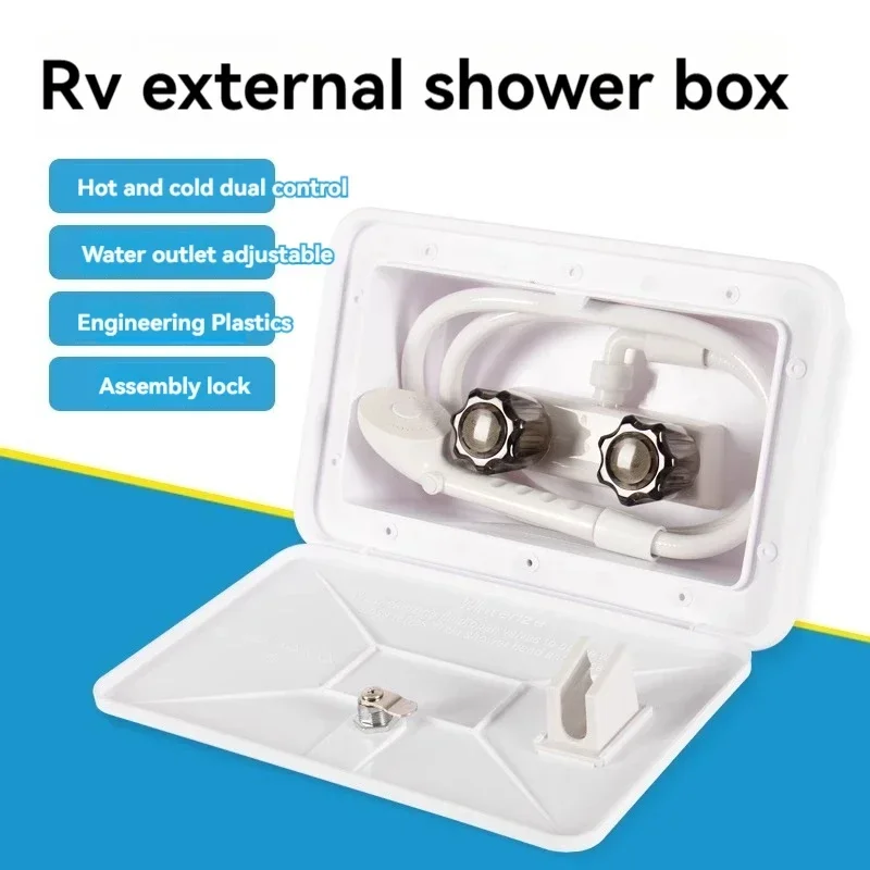 

New Rv Retrofit Accessories External Shower Box External Hanging Outdoor Pull Out Shower Hot And Cold Switch Shower