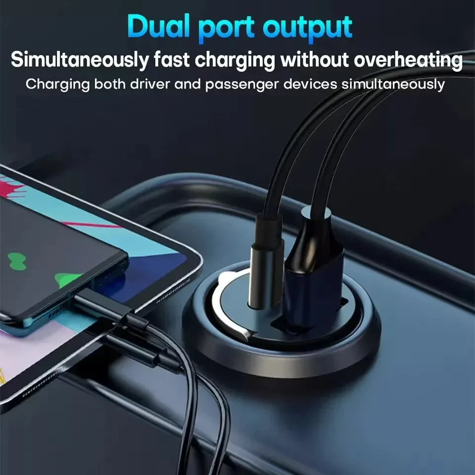 PD 30W USB Car Charger Quick Charge 3.0 Type C 2 Port Fast Charging Phone Adapter Car Adapter Socket Cigarettes Lighters Charger