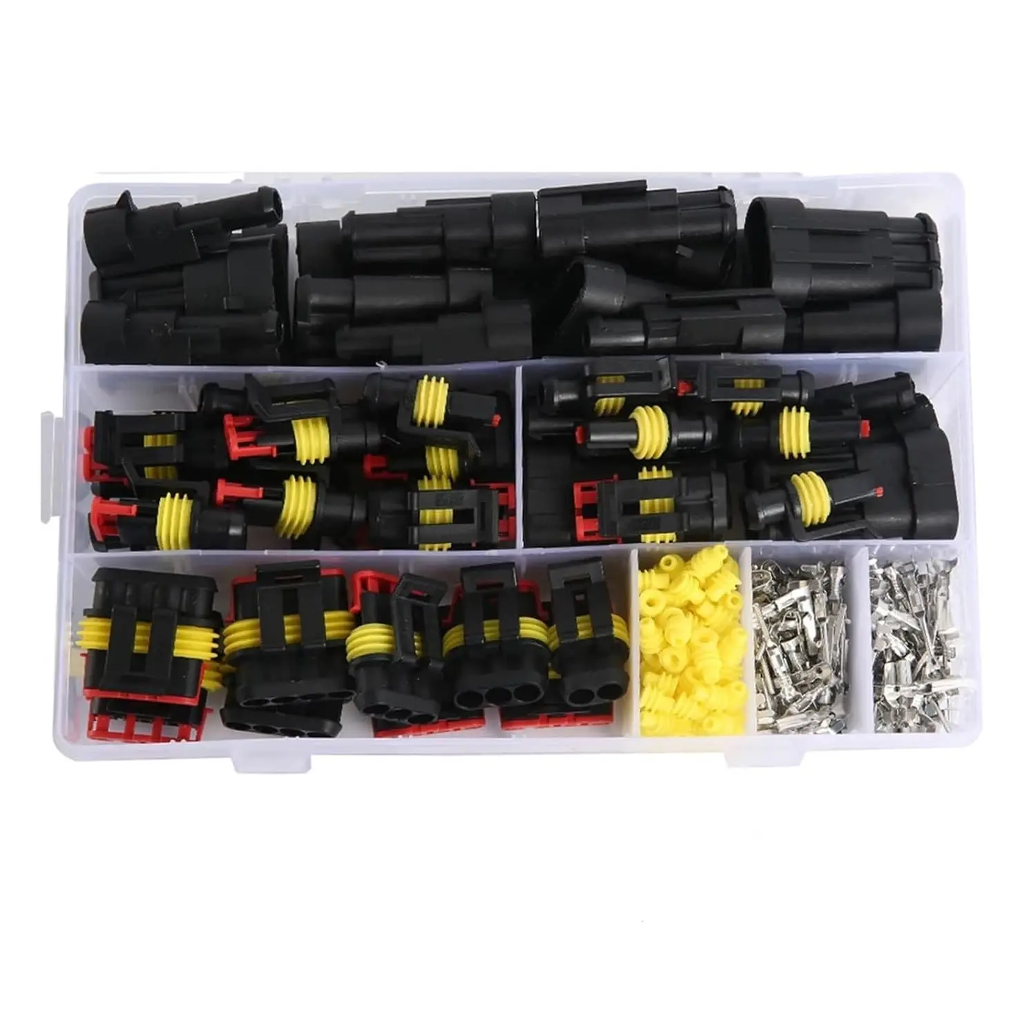 

352Pcs Waterproof Electrical Connector Terminals Automotive Electrical Wire Connectors 1/2/3/4 Pin Connector Male and Female