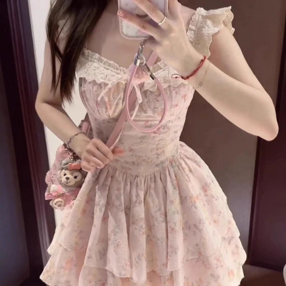 Vestido de Ballet Estilo Lolita Primavera Verão Saia em Camadas loween Doce Princesa Manga em Tecido PVC Versão H para Mul...
