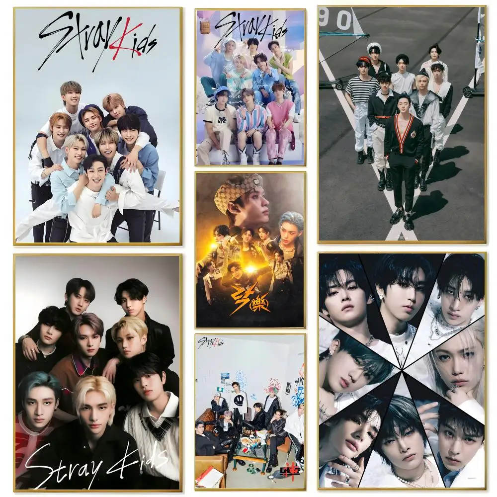 Boy Group S-Stray K-Kids-S Poster, Wandkunstdruck, geeignet für Wohnzimmer, Schlafzimmer, Bar, Salon, Heimdekoration, Geschenk