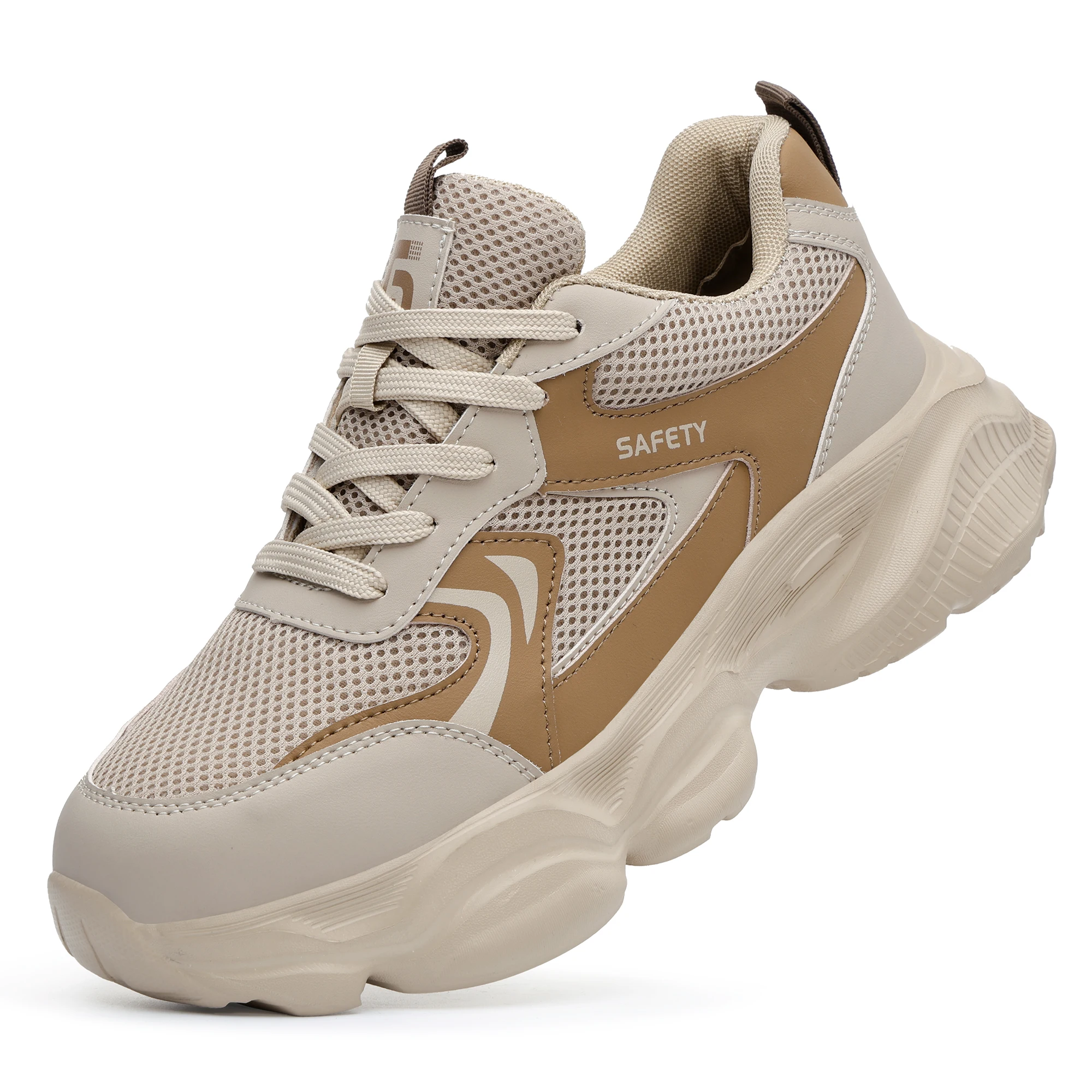 New Summer Steel Toe Safety Shoes Breathable Lightweight Anti Crush Piercing Sports Protective Work Boots