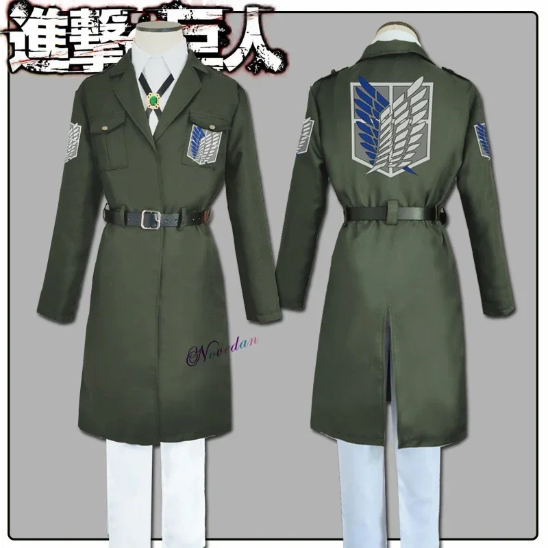 

Eren Levi Cosplay Costume Women Men Shingeki No Kyojin Scouting Legion Soldier Jacket Coat Windbreaker Uniform MN1